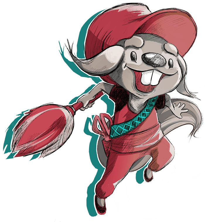 Ecureuil tenant un pinceau